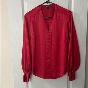 Express Red Satin Blouse